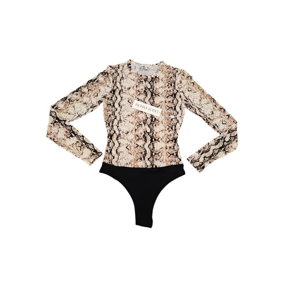 NWT RONNY KOBO SABRA SNAKESKIN BODYSUIT SIZE XS - Picture 3 of 9